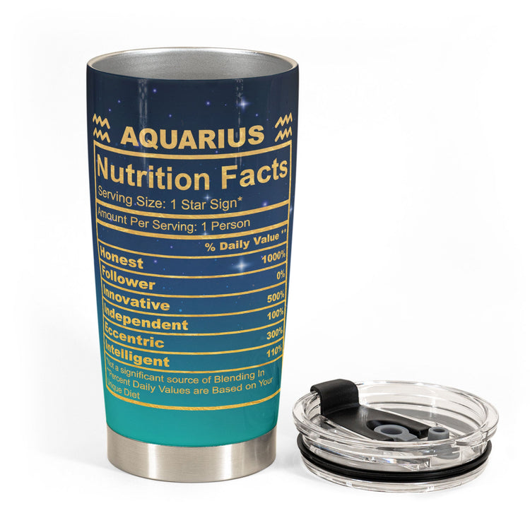 Zodiac Nutrition Facts Ver9 - Personalized Tumbler Cup - Birthday Gift For Astrology Lovers, Gift For Daughter, Sister, Besties