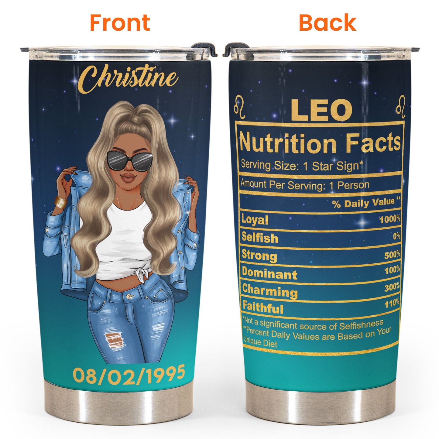 Zodiac Nutrition Facts Ver 5 - Personalized Tumbler Cup - Birthday Gift For Astrology Lovers, Gift For Daughter, Sister, Besties