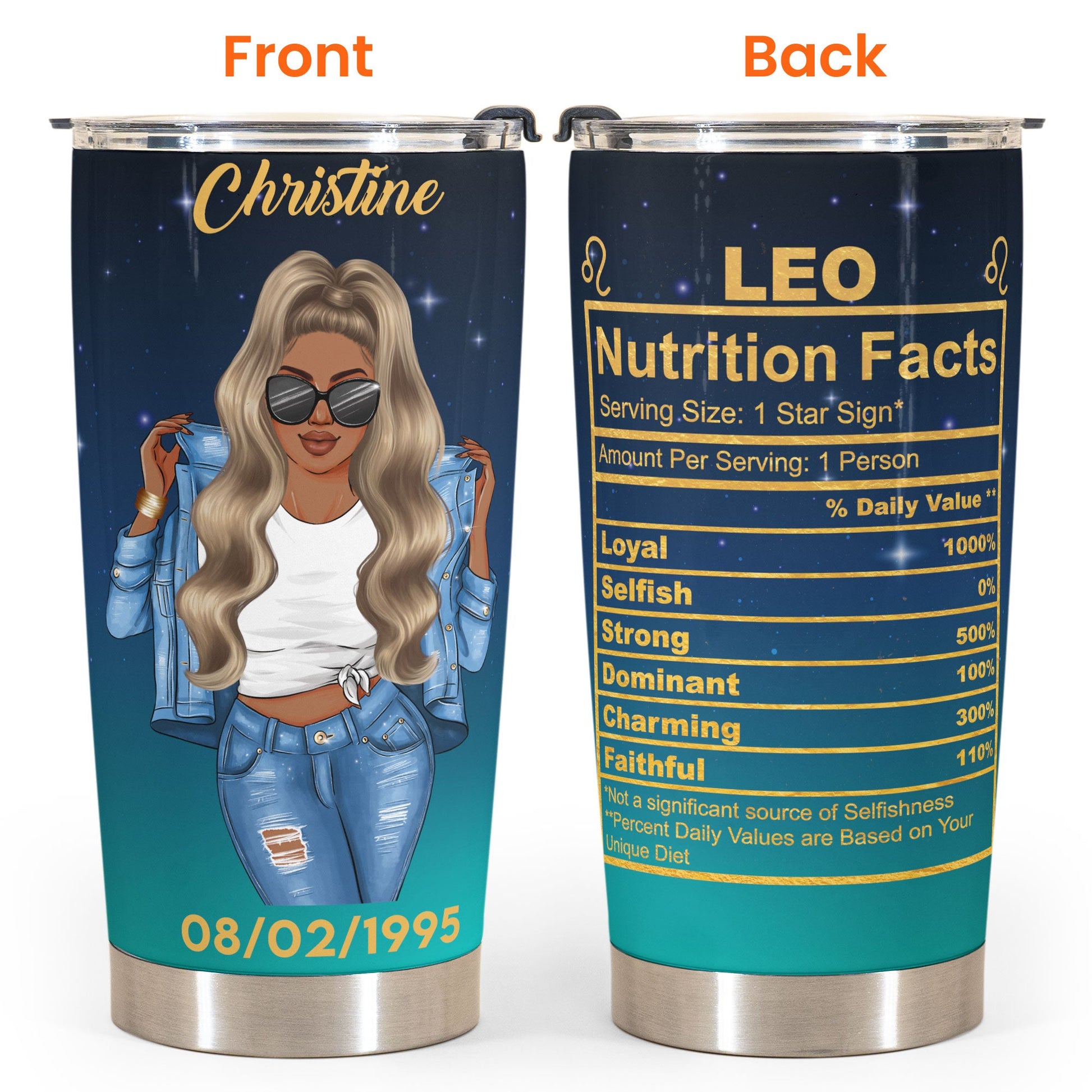 Zodiac Nutrition Facts Ver 5 - Personalized Tumbler Cup - Birthday Gift For Astrology Lovers, Gift For Daughter, Sister, Besties