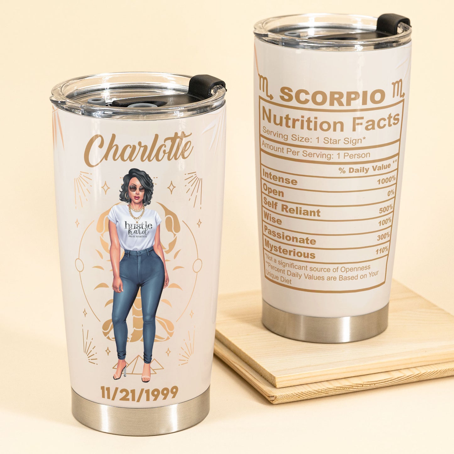 Zodiac Nutrition Facts Ver 2 - Personalized Tumbler Cup - Birthday Gift For Girl, Friend, Astrology Lover