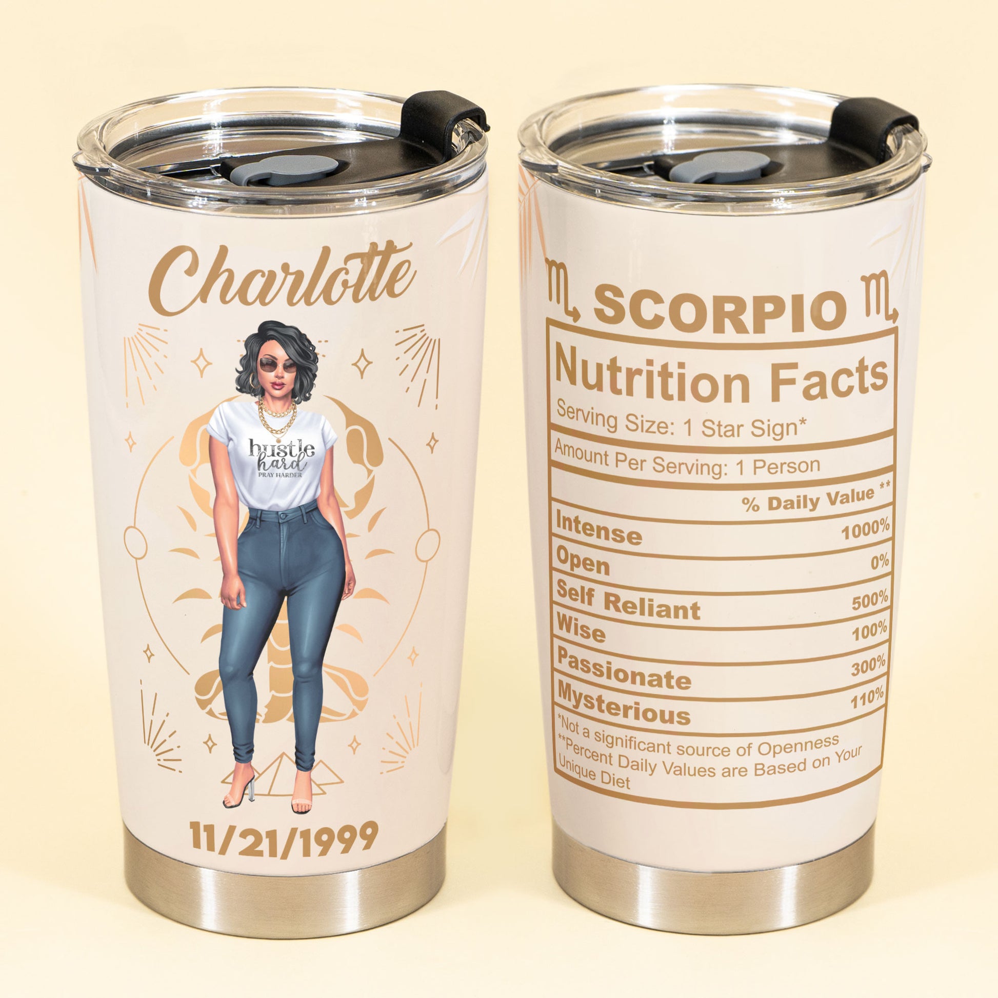 Zodiac Nutrition Facts Ver 2 - Personalized Tumbler Cup - Birthday Gift For Girl, Friend, Astrology Lover