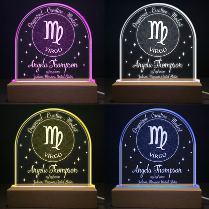 Zodiac Star Map By Date - Personalized LED Light