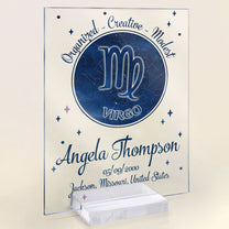 Zodiac Star Map By Date - Personalized Acrylic Plaque