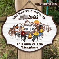 Drunkest Bunch Of Assholes - Personalized Custom Shaped Wood Sign