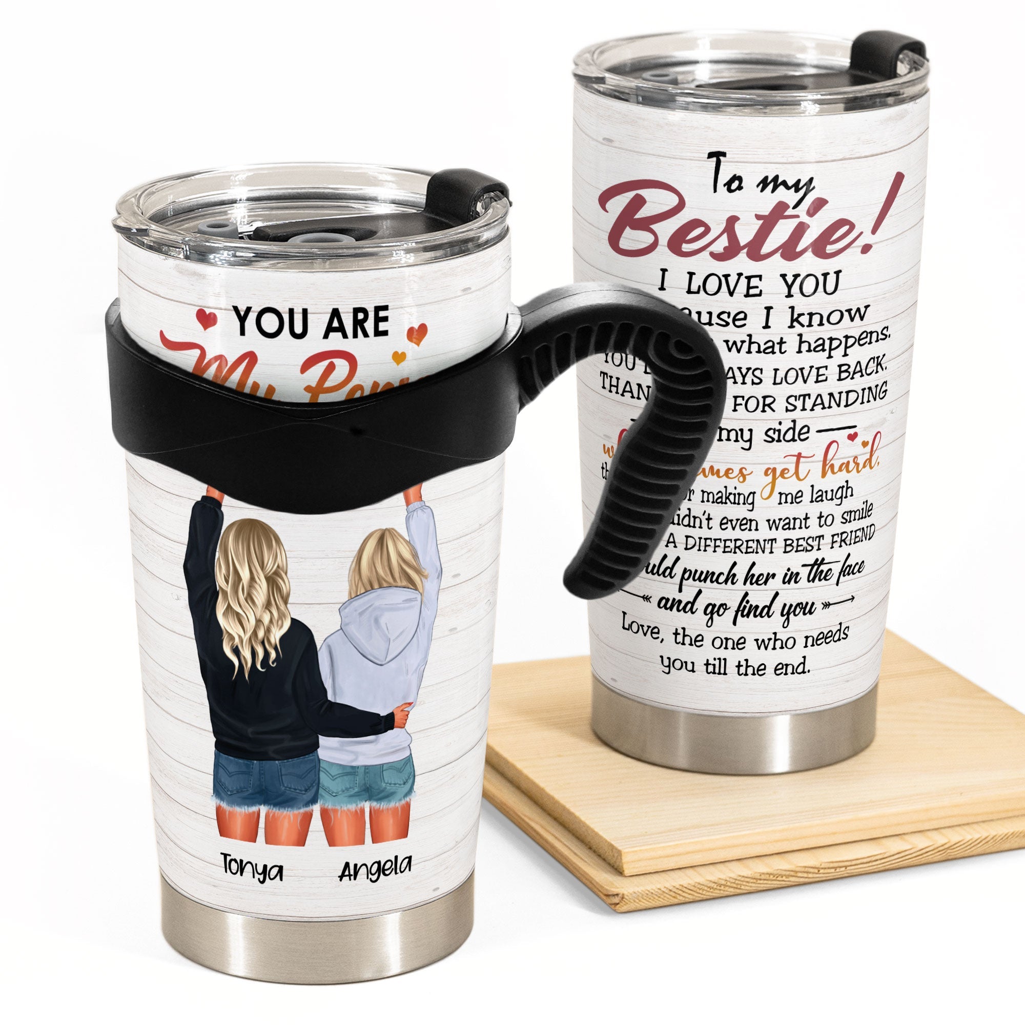 I'll Be There For You - Personalized Tumbler Cup - Friends Hoodie Standing