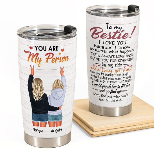 I'll Be There For You - Personalized Tumbler Cup - Friends Hoodie Standing