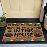 Check Ya Energy - Personalized Doormat - Birthday Gift For Her, Him, Family Members