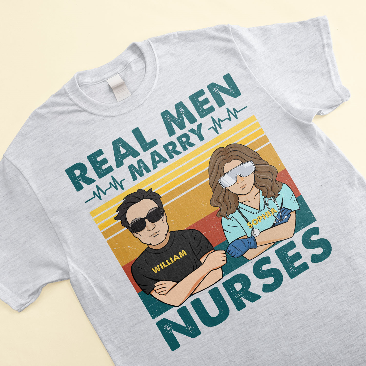 Real Men Marry Nurses - Personalized Shirt - Birthday, Loving, Funny Gift For Nurse's Husband, Nurse Lover