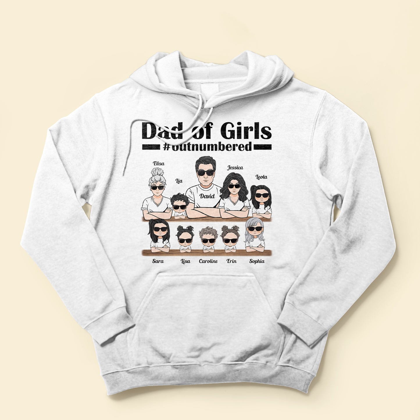 Dad Of Girls - Personalized Shirt - Birthday Father's Day Gift For Dad, Daddy, Fathers - Gift From Wife - Daughters
