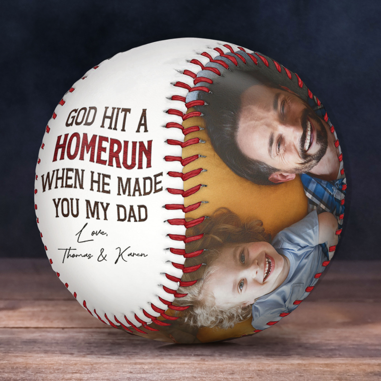 God Hit A Homerun When He Made You My Dad - Personalized Baseball