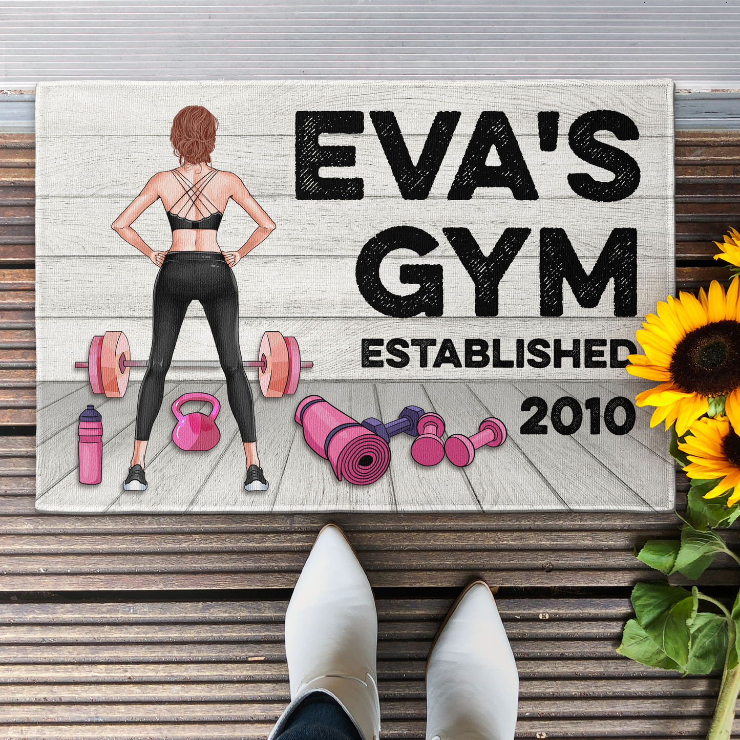 Gym Established, Fitness Custom Doormat, Gift For Fitness Lovers