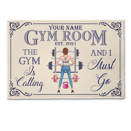 Gym Room - Personalized Doormat - Birthday Gift For Gymer - Fitness Lady