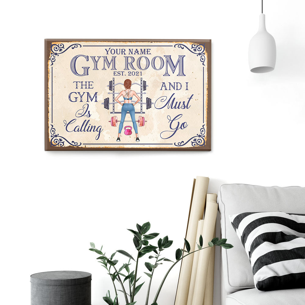 Gym Room - Personalized Poster/Wrapped Canvas - Gift For Fitness Lovers