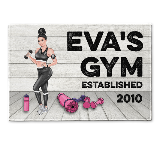 Gym Sign – Personalized Doormat – Gift For Fitness Lovers – Fitness Girl