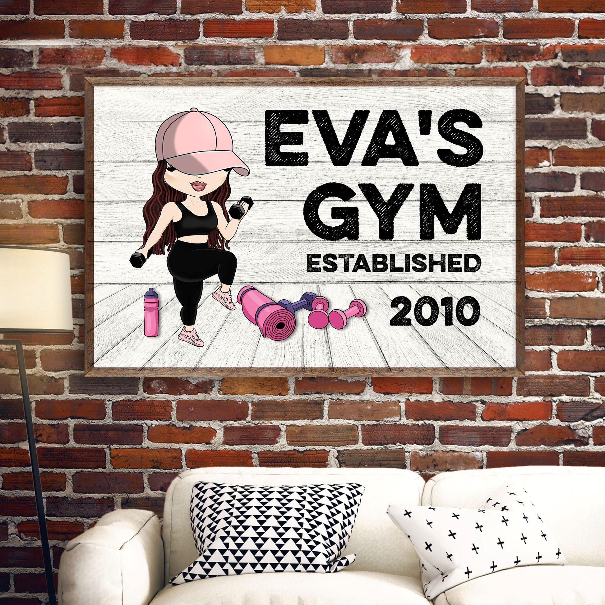 Gym Sign - Personalized Poster/Canvas - Gift For Gymer - Cute Fitness Girl