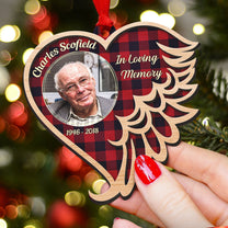 [Only available in the U.S] In Loving Memory - Personalized 2 Layers Wooden Ornament - Family Memorial Gift
