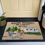 Making Memories One Campsite At A Time - Personalized Doormat - Birthday Gift For Hikers, Campers  - Camping Dolls