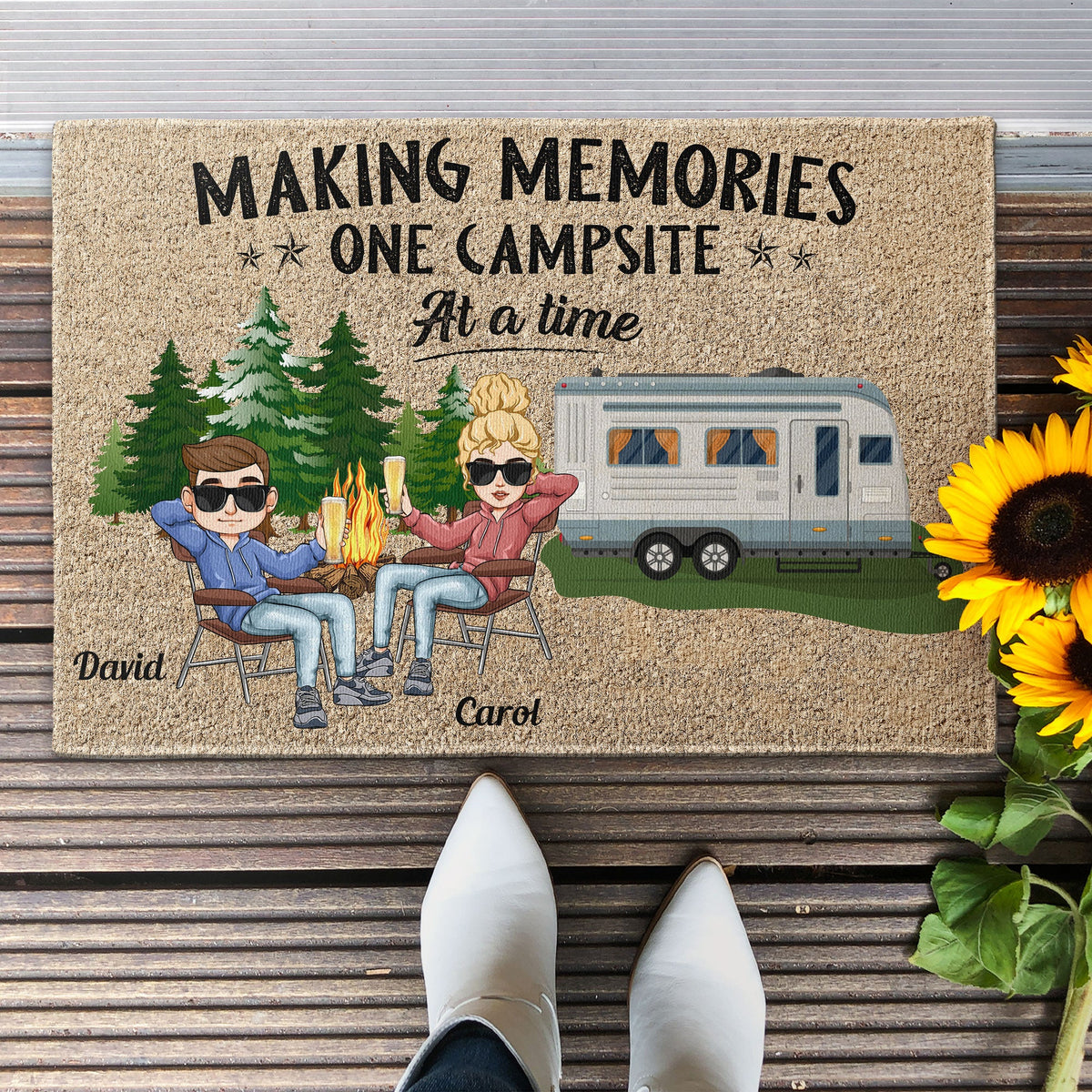 CROWNED BEAUTY Camping Gartenflagge – 30,5x45,7 Cm, Doppelseitig, Wetterfest, Für Balkon & Garten