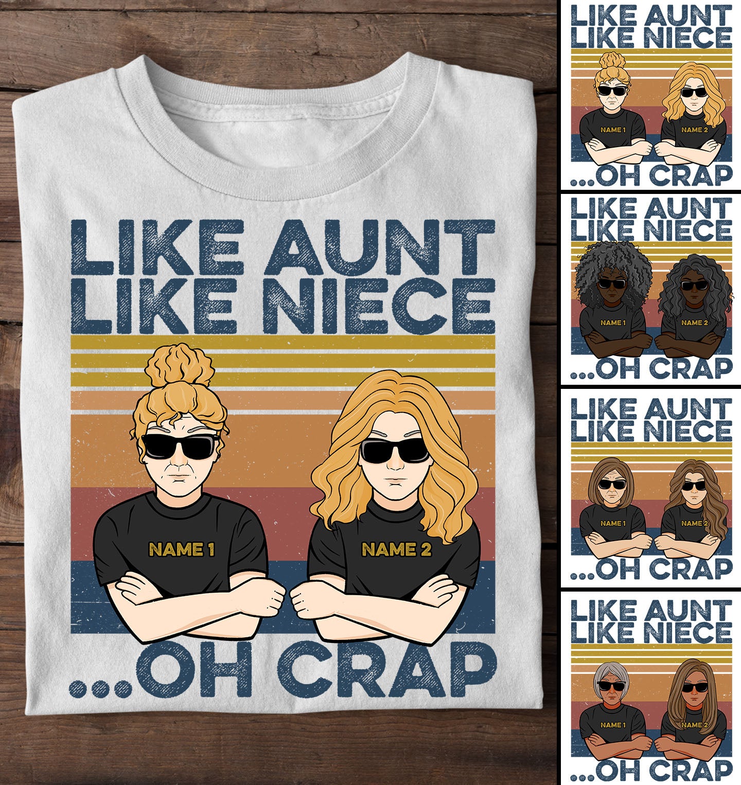 Like Aunt Like Niece, Aunt Custom Shirt, Gift For Aunt and Niece-Macorner