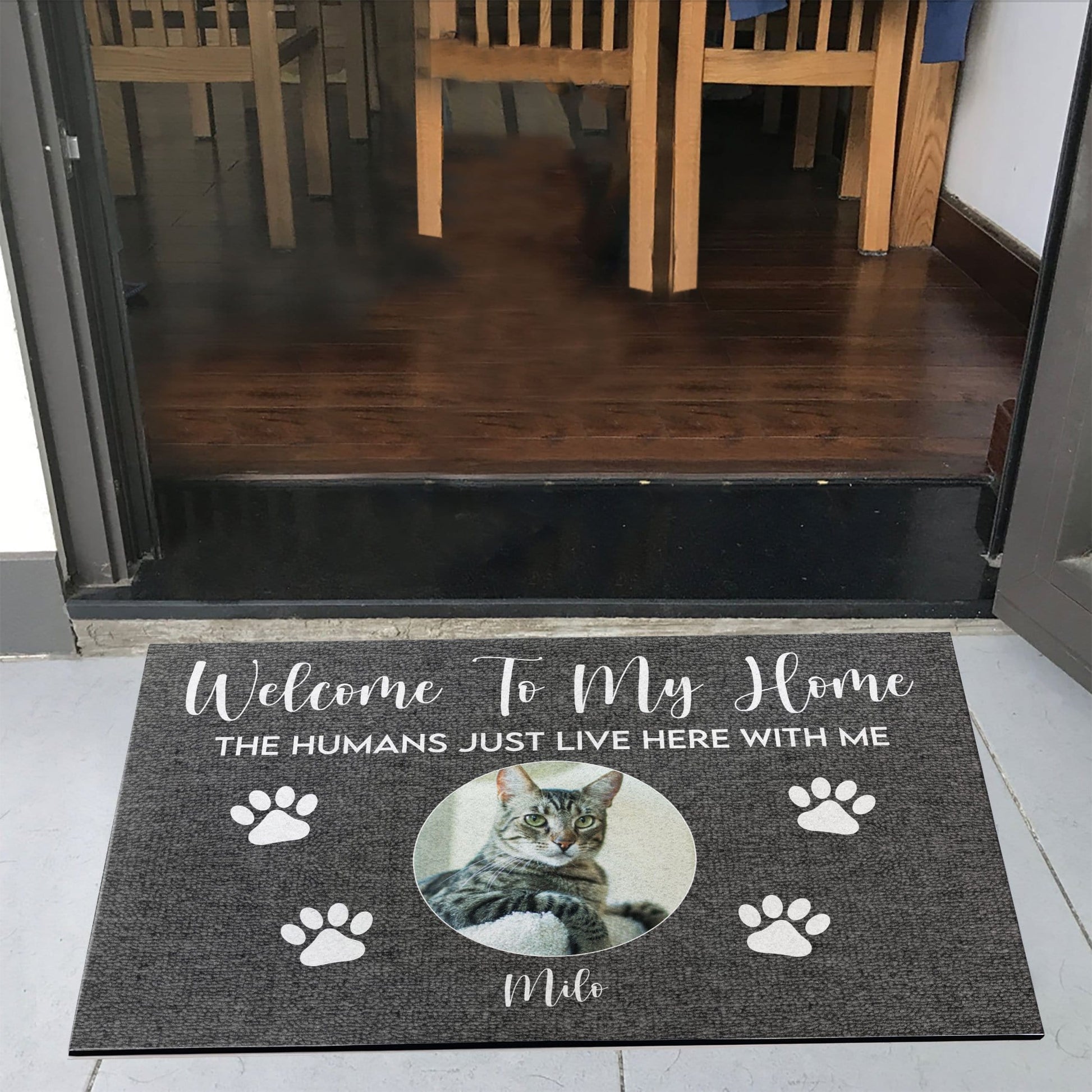 Meowy Christmas Cat Coir Mat Easy to Clean Rug for Entryway Indoor