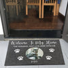Welcome to My House, The Humans Just Live Here With Us, Photo Custom Doormat, Gift For Cats And Dogs Lovers-Macorner