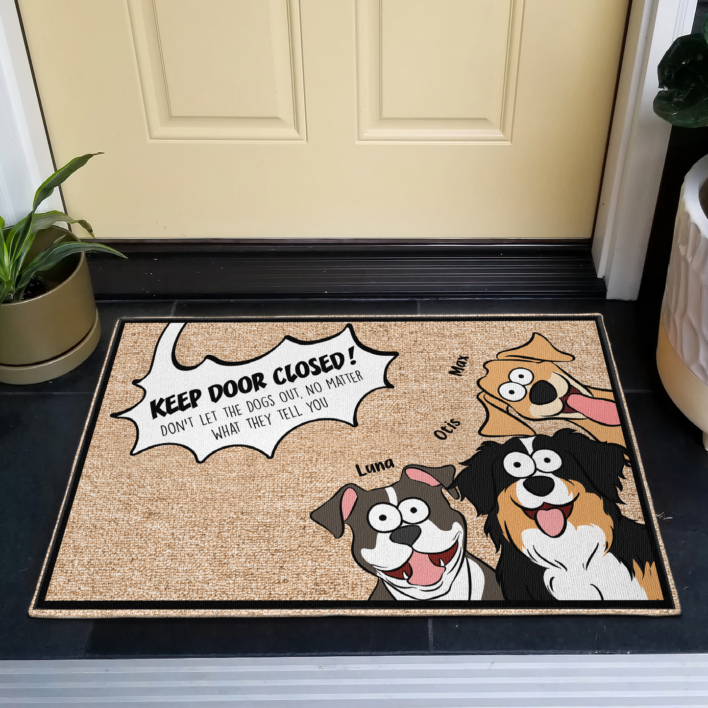 Keep Door Closed - Personalized Doormat