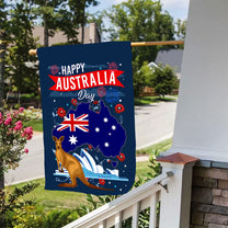 Happy Australia Day Australian Animal Firework - Personalized Flag