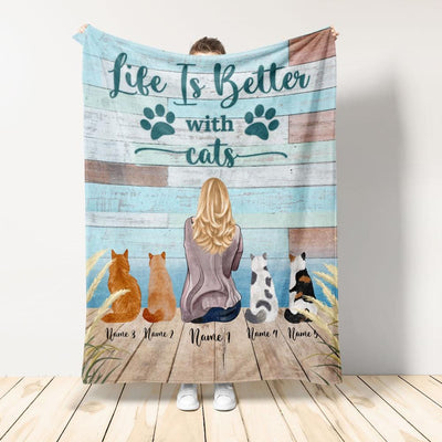 Life Is Better With Cats Blanket