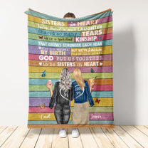 We're Not Sisters By Birth, But God Put Us Together To Be Sisters In Heart, Friends Custom Blanket, Gift For Friends, Bestie, Friendship Blanket-Macorner