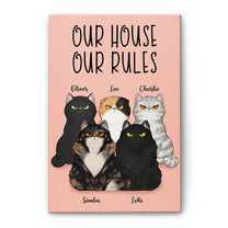 My House My Rules - Personalized Poster/Wrapped Canvas - Gift For Cat Lover, Cat Owner, Cat Mom, Cat Girl, Cat Dad