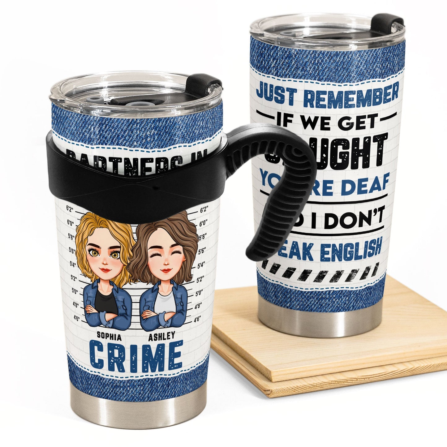 New Version - Partners In Crime - Personalized Tumbler Cup