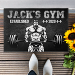 Old Man Gym Room - Personalized Doormat  - Gift For Gymer - Old Man Lifting