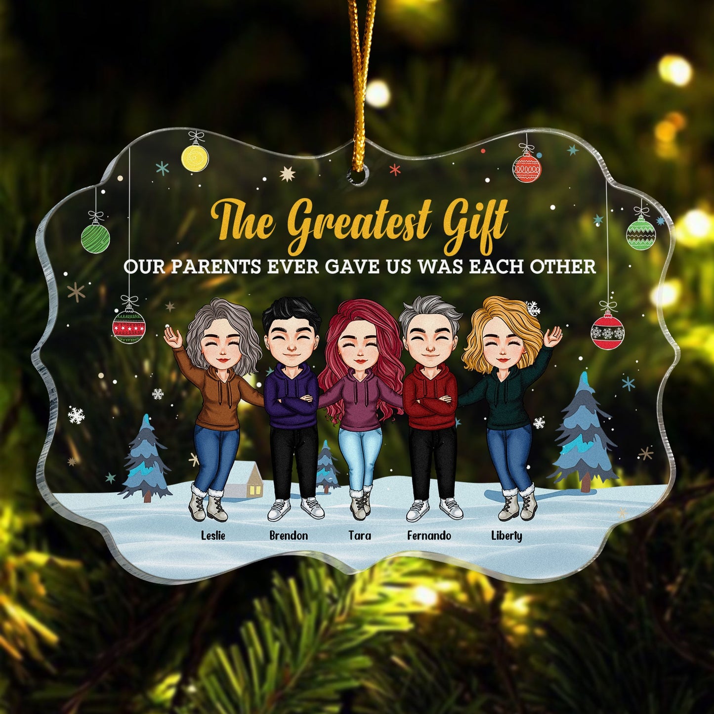 The Greatest Gift For Brothers And Sisters - Personalized Acrylic Ornament