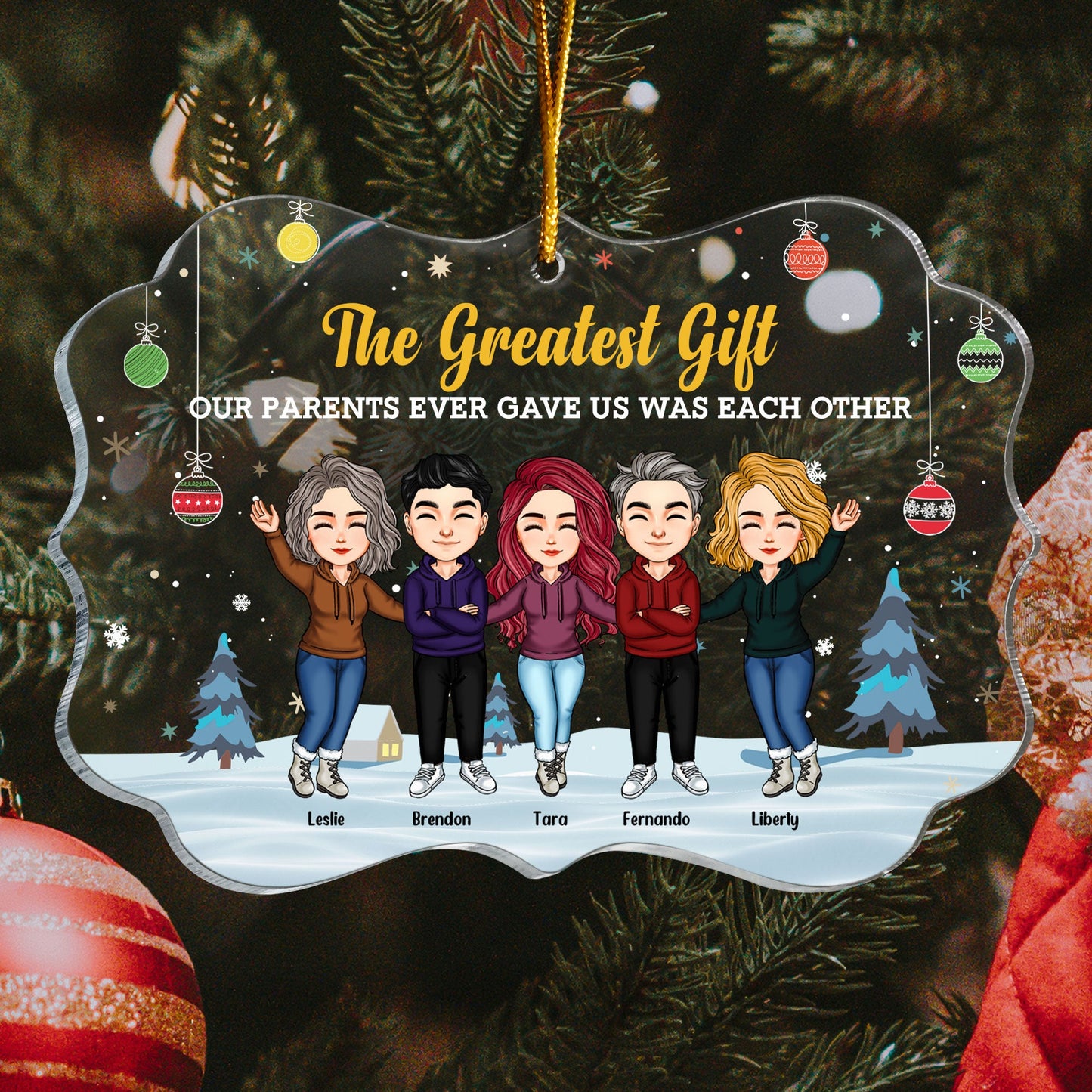 The Greatest Gift For Brothers And Sisters - Personalized Acrylic Ornament