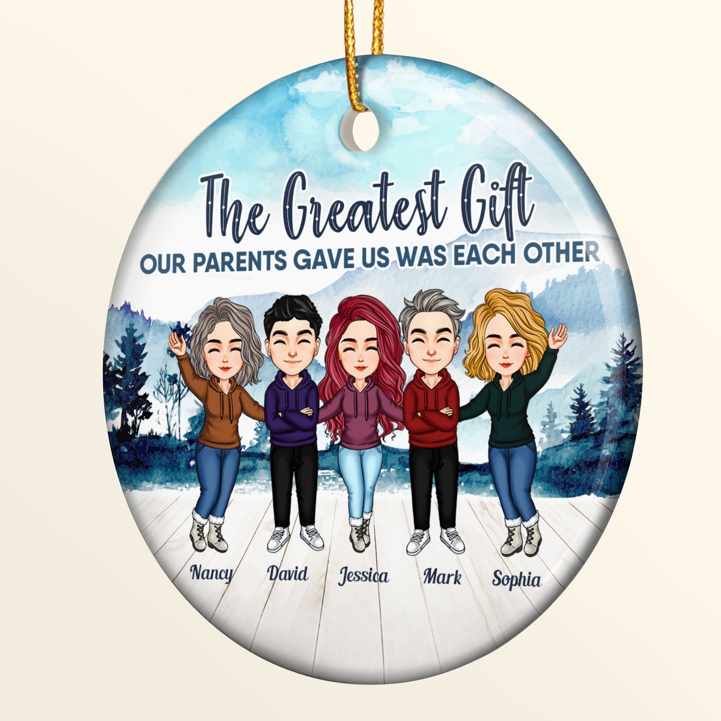 The Greatest Gift Our Parents Gave Us - Personalized Ceramic Ornament - Christmas Gift For Family Members, Sisters, Brothers