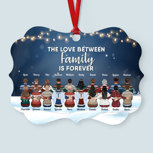 The Love Between Family Is Forever - Personalized Aluminum Ornament - Christmas Gift Siblings Ornament For Siblings - Family Hugging - Up To 20 People