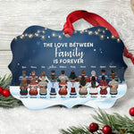 The Love Between Family Is Forever - Personalized Aluminum Ornament - Christmas Gift Siblings Ornament For Siblings - Family Hugging - Up To 20 People