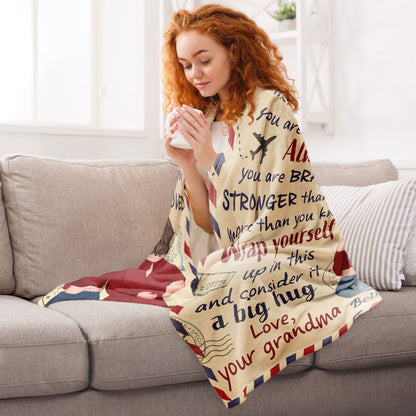 To My Granddaughter - Personalized Blanket - Birthday Gifts For Granddaughters, Gift From Grandma