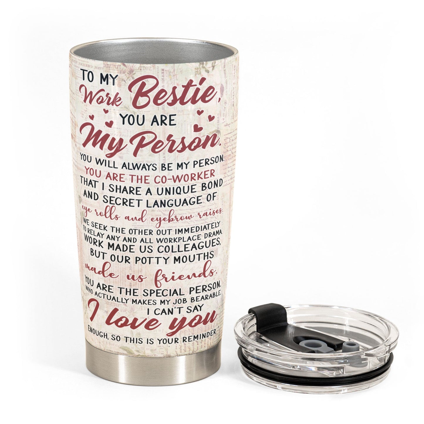 To My Work Bestie - Personalized Tumbler - Gift For Work Besties, Colleagues, Friends, Best Friends