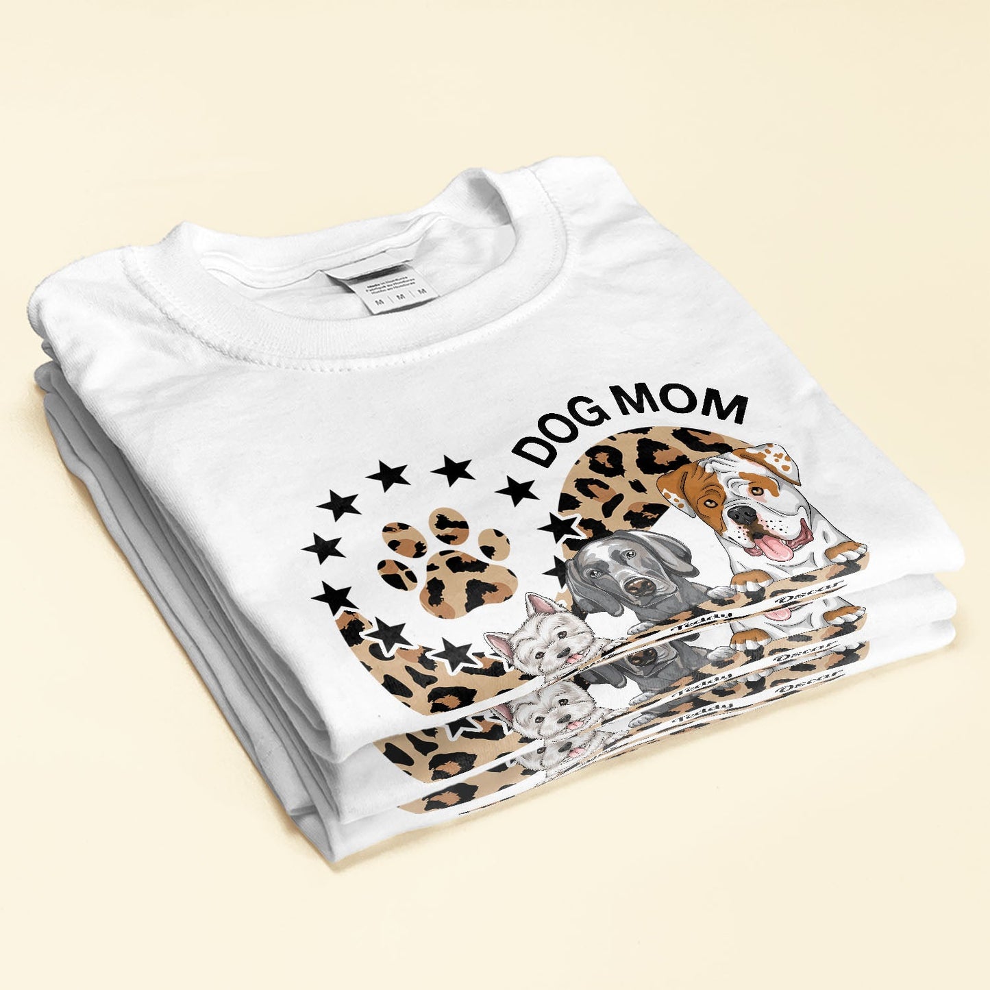 Dog Mom Leopard Pattern - Personalized Shirt - Birthday Gift For Mom, Wife, Daughter, Sister, Dog Lover