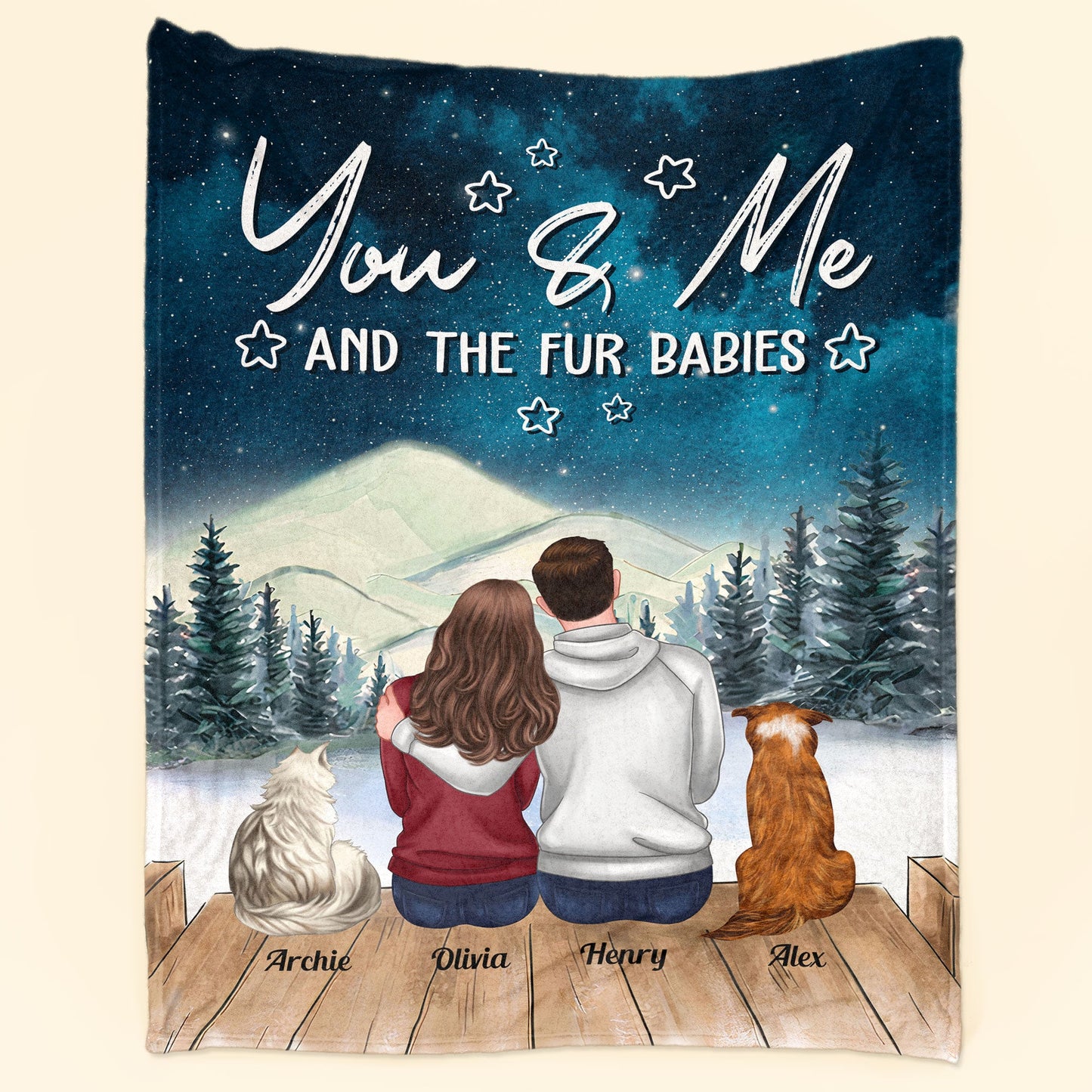 You And Me & The Fur Babies - Personalized Pet Blanket